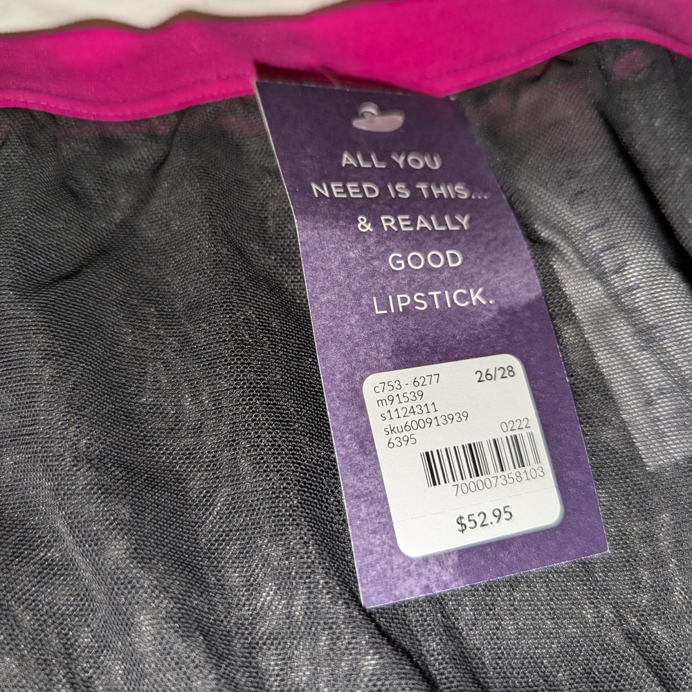 NWT- Lane Bryant Women's Black and Pink Slip Skirt (Lingerie) - Picture 2 of 3